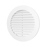 Grila ventilatie rotunda &Oslash;100mm, exterior &Oslash;130mm, plastic Alb