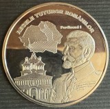 FERDINAND I ,,REGELE TUTUROR ROMANILOR&quot;MEDALIE ARGINT DIN SERIA,,ROMANI MARI&quot;CALITATE :Proof,LIVRARE IN CAPSULA MATERIAL ACRILIC