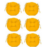 Set Perne decorative rotunde, pentru scaun de bucatarie sau terasa, diametrul 35cm, culoare galben, 6 buc/set, Palmonix