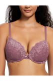 Sutien cu push-up pentru femei, cu dantelă, confortabil, cu bureți și s&acirc;rmă, ridică și mărește cu o mărime