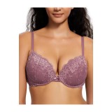 Sutien cu push-up pentru femei, cu dantelă, confortabil, cu bureți și s&acirc;rmă, ridică și mărește cu o mărime