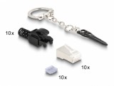 Set 10 conectori blocabili RJ45 Cat.6A STP + cheie, Delock 66988