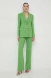 Cumpara ieftin BOSS pantaloni femei, culoarea verde, drept, high waist 50511972