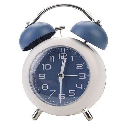 Ceas de masa desteptator Pufo Joyful cu buton de iluminare cadran, 15 cm, albastru foto