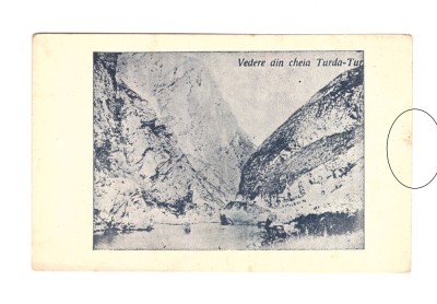 CP Turda - Vedere din cheia Turda, interbelica, necirculata, mica pata laterala foto