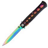 Briceag Buzunar IdeallStore&reg; Rainbow Destiny, 22.5cm, Otel Inoxidabil Multicolor, Cutit Pliabil, Camping, Vanatoare