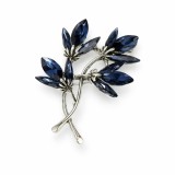 Cumpara ieftin Brosa buchet flori de cristal albastre