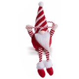 Figurina Mos Craciun textil alb rosu 15 x 8 x 36 H