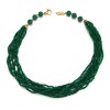 Colier Argint 925 Placat Aur cu Agat Verde Smarald Greta, 49cm - Bijuterie Damă Elegantă, Made in Italy