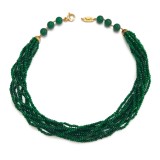 Cumpara ieftin Colier Argint 925 Placat Aur cu Agat Verde Smarald Greta, 49cm - Bijuterie Damă Elegantă, Made in Italy
