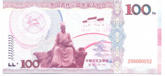 !!! CHINA - FANT. NOTE - 100 YUAN 2016 , POEZIA IN TIMPUL DINASTIEI MING - UNC foto