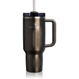 Stanley Quencher H2.O FlowState&trade; Fluted Tumbler pahar din oțel inoxidabil cu pai mare Gunmetal Shine 1180 ml