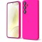 Huse silicon protectie camera cu microfibra pentru Samsung S24 Roz Neon