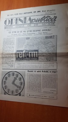 ziarul opinia publica anul 1,nr.2 din aprilie 1990-romanii isi apara ardealul foto