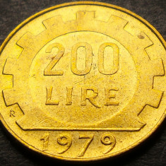 Moneda 200 LIRE - ITALIA, anul 1979 * cod 3839 = luciu batere