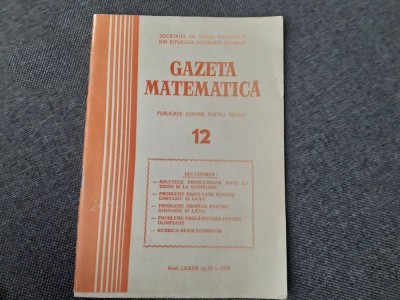 GAZETA MATEMATICA NR 12/1977 foto