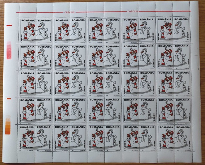 RO 2003 , LP 1622 ,&quot;Craciun 2003 - diptic &quot; , in coli de 25 ,MNH