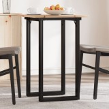 VidaXL Masă de bucătărie, cadru O, 50x50x75 cm lemn masiv pin și Oţel