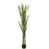 HOMCOM Yucca Artificială de 190 cm, Plantă Artificială cu 39 de Frunze pentru Decor Acasă, Birou, Grădină &Oslash;17x190 cm Verde | Aosom Romania
