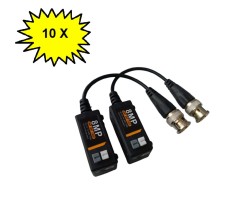Pachet 10 x set videobalun, prindere rapida, AHD-CVI-TVI-CVBS 8MP- 4K