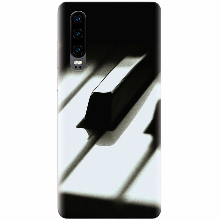 Husa silicon pentru Huawei P30, Piano Key Close Up Macro