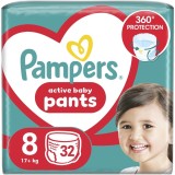 Scutece-chilotel Pampers Active Baby Marimea 8, 17kg+, 32 buc
