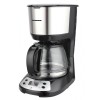 Cafetiera digitala Heinner Silvert Chatt HCM-D750GCSS, 1.25L, 750W, Negru/Inox, LCD, filtru detasabil, anti-scurgere, mentinere cald