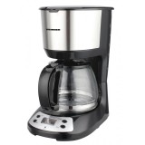 Cafetiera digitala Heinner Silvert Chatt, 750 W, 1.25 l, Negru/Inox