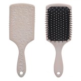 Perie Păr, Model Plat Pătrat, Plastic, Bej, 24cm