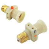 Dulie cu soclu E27 si adaptor electric pentru 2 dispozitive, cu intrerupator, 4A 60W, 220-250V, plastic alb