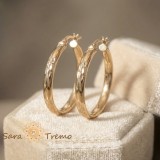 Cumpara ieftin Cercei Ovalul Regal , Cercei ovali placati 18K Brazilia, 3.5 cm