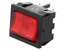 Comutator Rocker DPST ON-OFF 10A Ro?u 230V foto
