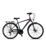 Bicicleta City Umit Ventura, M-510-ATB-S, culoare negru/rosu, roata 28&quot;, cadru 5... Cod:42836510001