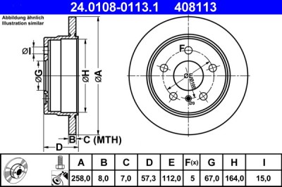 ATE 24.0108-0113.1 Disc frana foto
