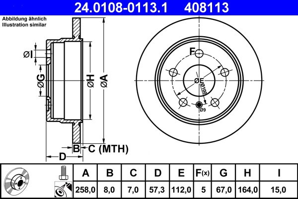ATE 24.0108-0113.1 Disc frana