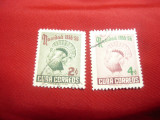Serie Craciun 1955 Cuba 2 valori stampilate, Stampilat