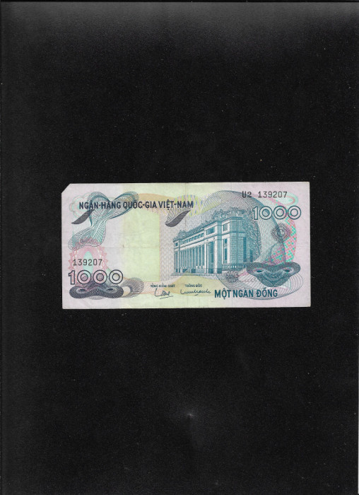 Vietnam Vietnamul de Sud 1000 dong 1971 seria139207 colt lipsa