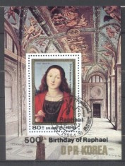 Korea 1984 Paintings, Raphael, perf. sheet, used T.259