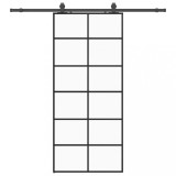 Usa glisanta cu set de feronerie neagra 90x205 cm Sticla ESG