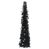 Cumpara ieftin Brad de Crăciun artificial tip pop-up, negru, 120 cm, PET