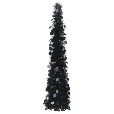 Brad de Crăciun artificial tip pop-up, negru, 120 cm, PET foto