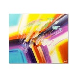 Tablou abstract pictat manual birou, hol, living, Calatorie spatiala, 60x50cm ulei pe panza, gata de expus pe perete