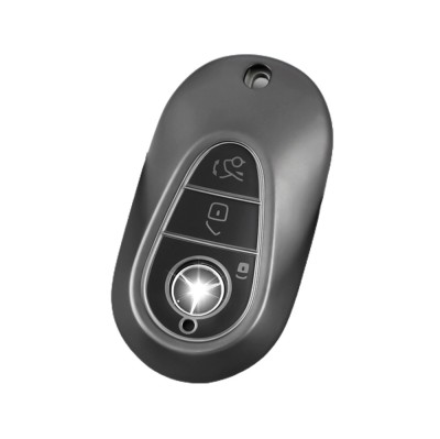Husa Cheie Smartkey, Mercedes Benz,3 Butoane, Gri Inchis, Tpu, S Class, W223 2020 2021 2022 2023 foto