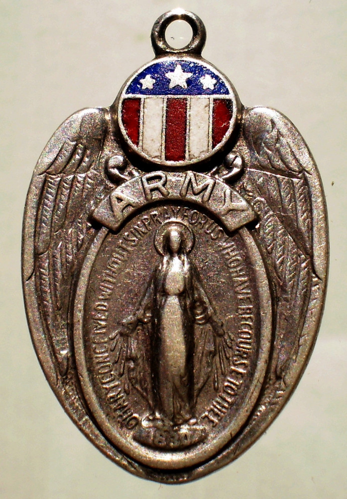 F.567 PANDANTIV RELIGIOS MILITAR USA SUA ARMY FECIOARA MARIA ARGINT  STERLING | Okazii.ro