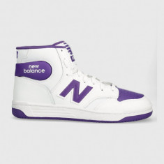 New Balance sneakers din piele BB480SCE culoarea alb