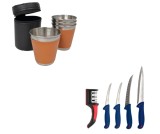 Cumpara ieftin Set 4 cutite macelarie si un dispozitiv pentru ascutire, Germany Style, Cadou