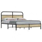 VidaXL Cadru de pat fără saltea 150x200cm Lemn prelucrat stejar Sonoma