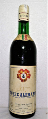 B 75, VIN ROSU TORRE ALEMANNA, TIPICO DI PUGLIA, Recoltare 1969 CL 72 GR 13 foto