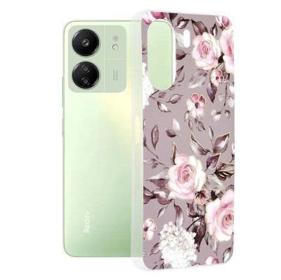 Techsuit - Marble Series - Xiaomi Redmi 13C 4G / Poco C65 - Bloom of Ruth Gray foto