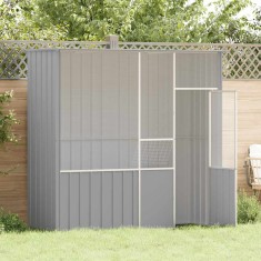 vidaXL Colivie pentru păsări gri 215x78x200 cm oțel galvanizat 172345